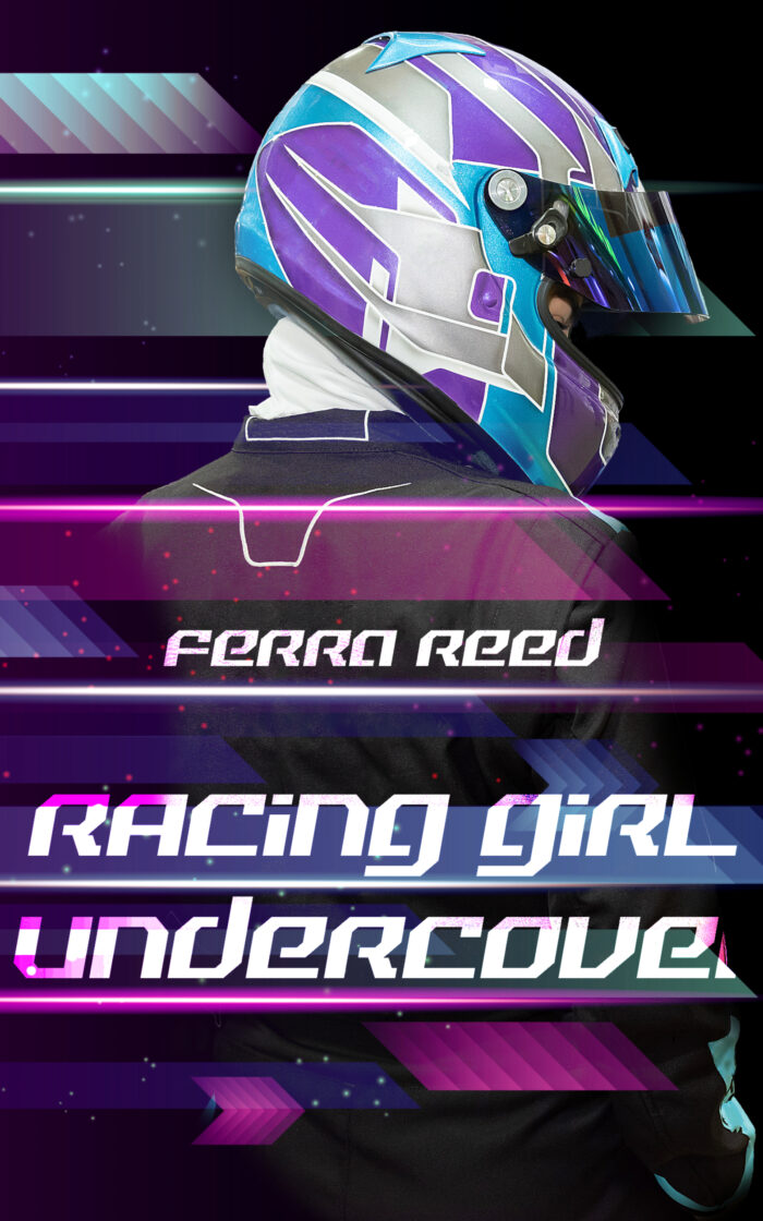 Cover eines Jugendromans mit einer Rennfahrerin. Sie trägt einen Helm. Der Titel ist Racing Girl Undercover